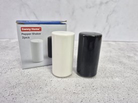 Salero pimentero ceramica blanco y negro